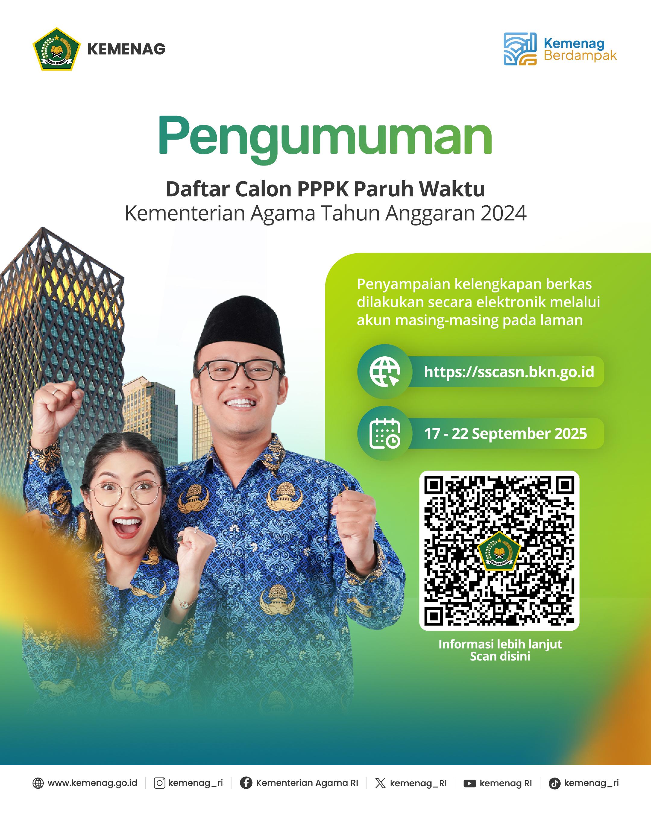 Kemenag Umumkan Calon PPPK Paruh Waktu 2024