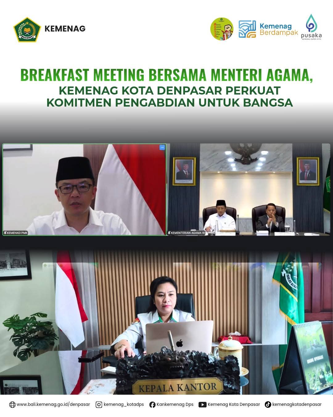 Breakfast Meeting Bersama Menteri Agama, Kemenag Kota Denpasar Perkuat Komitmen Pengabdian untuk Bangsa