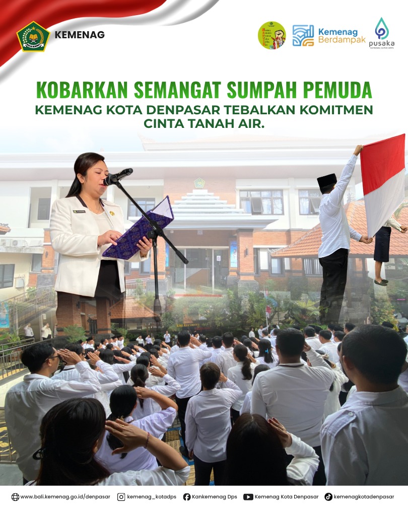 Kobarkan Semangat Sumpah Pemuda, Kemenag Kota Denpasar Tebalkan Komitmen Cinta Tanah Air.